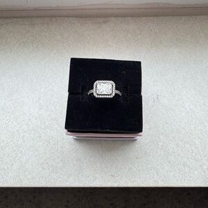 Pandora Rectangular Sparkling Halo Ring